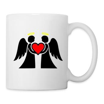 Engel Paar mit Herz Piktogramm - Tasse - Weiß - Rechts