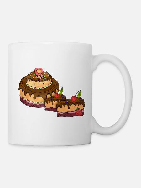Kuchen - Tasse - Weiß