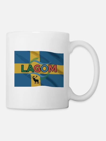 Lagom, Schweden - Tasse - Weiß