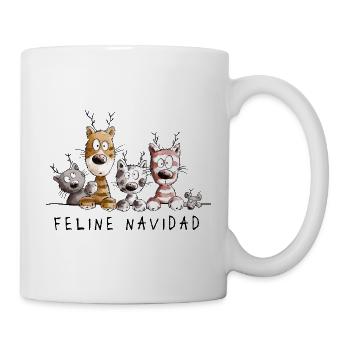 Feline Navidad Katzen Weihnachten - Tasse - Weiß - Rechts
