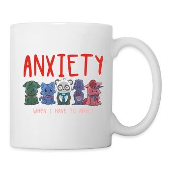Anxiety Squad niedliche Tiere kämpfen mit dem Erwachsenwerden - Tasse - Weiß - Rechts
