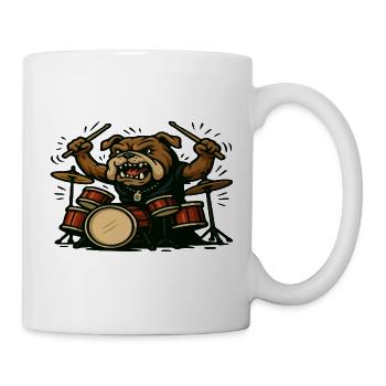 Batteur Angry Bulldog avec art de batterie complet - Mug blanc - blanc - Droite