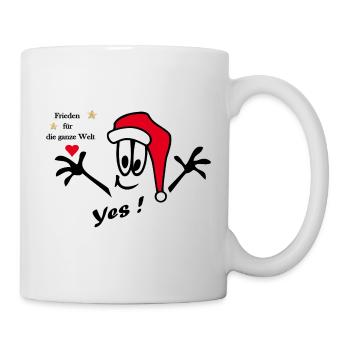 Weihnachtsmann mit Herz - Tasse - Weiß - Rechts
