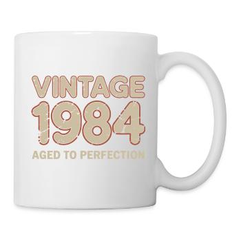Vintage 1984 Age of Perfections Retro - Tasse - Weiß - Rechts