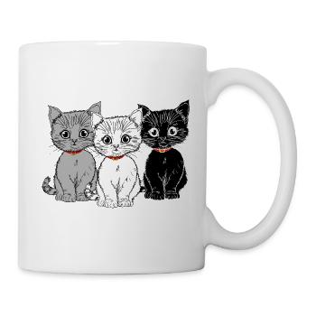 Drei Kätzchen - Tasse - Weiß - Rechts