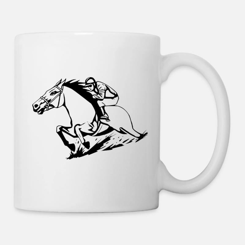 Chevaux T-shirt Cadeau Cavalier - Mug blanc - blanc
