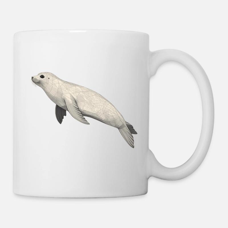Geometrisches Siegel - Tasse - Weiß