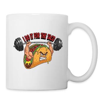 Taco Stark Hantel Barbell Fitness Workout Mexican  - Tasse - Weiß - Rechts