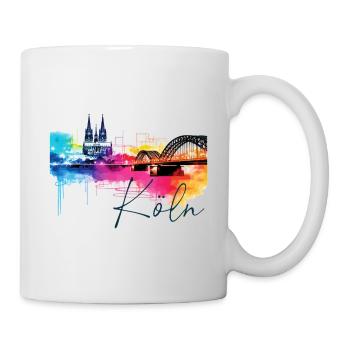 Horizon de Cologne Cathédrale de Cologne Allemagne Ville Coloré - Mug blanc - blanc - Droite