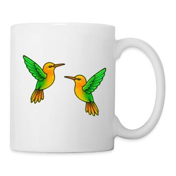 Doppelte Kolibri Farbenspiel - Tasse - Weiß - Rechts