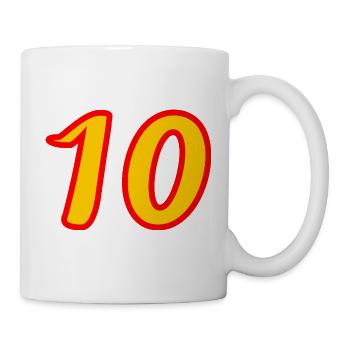 10. 10 YEARS. 10th ANNIVERSARY. 10 YEAR ANNIVERSARY. - Mug - white - Right