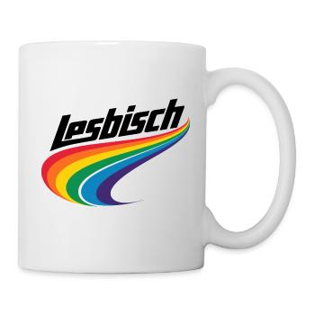  Lesbisch Regenbogen Pride LGBTQ CSD Love Is Love - Tasse - Weiß - Rechts