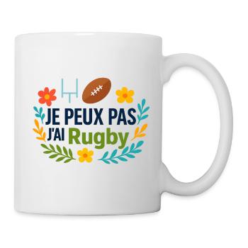 Je peux pas j'ai Rugby floral - Mug blanc - blanc - Droite