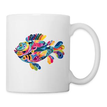 Colorful Abstract Fish Spirals - Mug - white - Right
