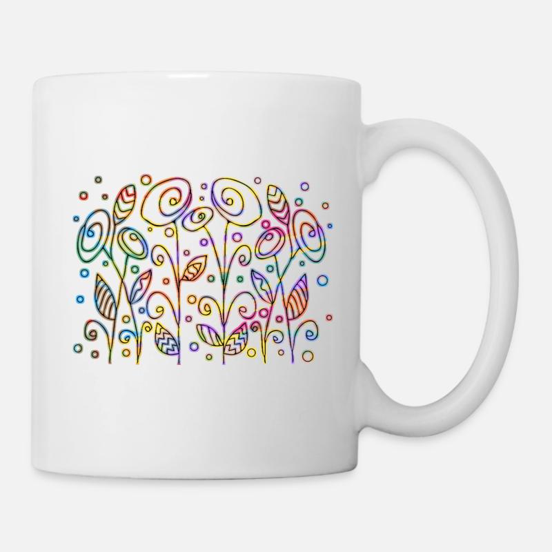 Blumen - Tasse - Weiß