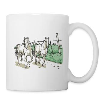 Deux chevaux élégants - Mug blanc - blanc - Droite