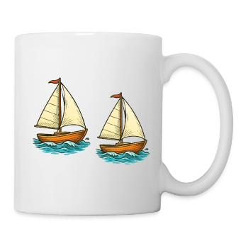 Deux voiliers - Mug blanc - blanc - Droite