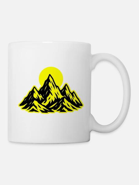 Berge Sonne - Tasse - Weiß