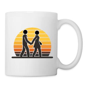 Couple at sunset - Mug - white - Right