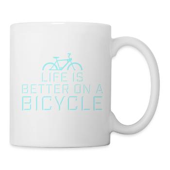 La vie est meilleure à vélo. Cyclisme Sport - Mug blanc - blanc - Droite
