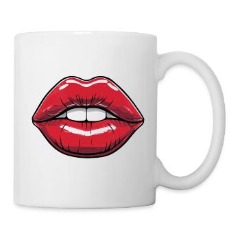 Kissable Lips Comic Style Lip Red - Mug - white - Right