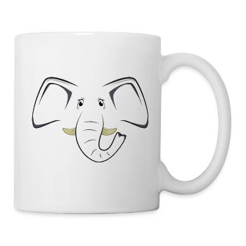 Lazy Elephant Face DIY-Kostüm für Kinder und Erwachsene - Tasse - Weiß - Rechts
