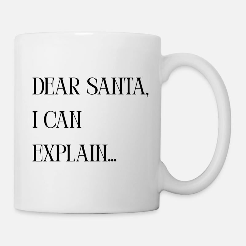 Titre Cher Père Noël, je peux expliquer – Lustiger Spruch - Mug blanc - blanc