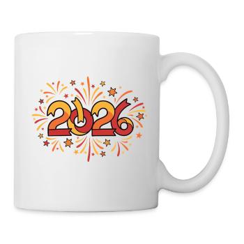 Célébration des feux d’artifice 2026 réveillon du Nouvel An - Mug blanc - blanc - Droite