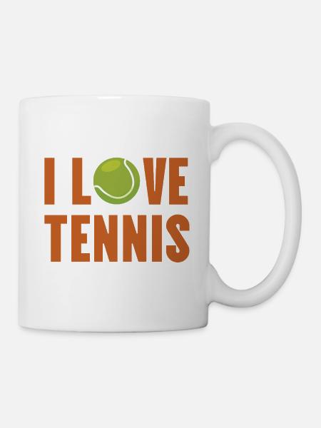 Ich liebe Tennis. - Tasse - Weiß