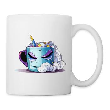 Schlafendes Einhorn-Tassendesign - Tasse - Weiß - Rechts