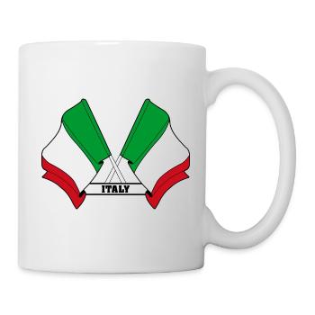 Italien kreuzte Flaggen - Tasse - Weiß - Rechts