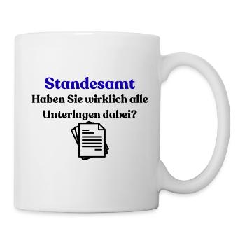 Cabinet d’État d’écriture Style mariage - Mug blanc - blanc - Droite