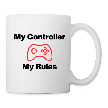 My Controller My Rules, Nerd, Zocker, Meine Regeln - Tasse - Weiß - Rechts