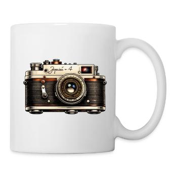 T-shirt illustré d'un appareil photo vintage - Mug blanc - blanc - Droite
