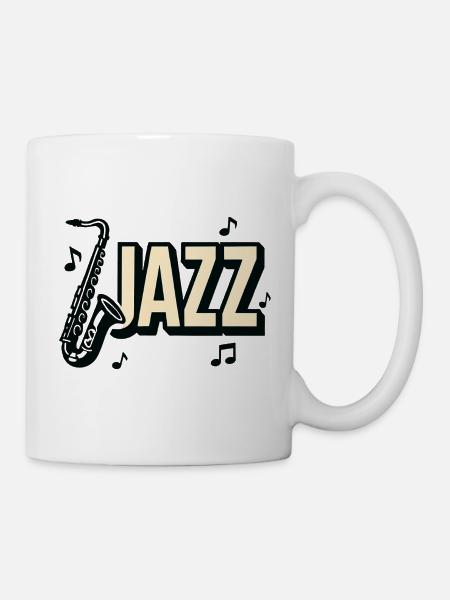 Jazz – Saxophon – Musik - Tasse - Weiß