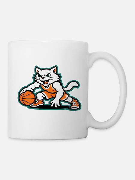Basketball Cat Dunk - Tasse - Weiß