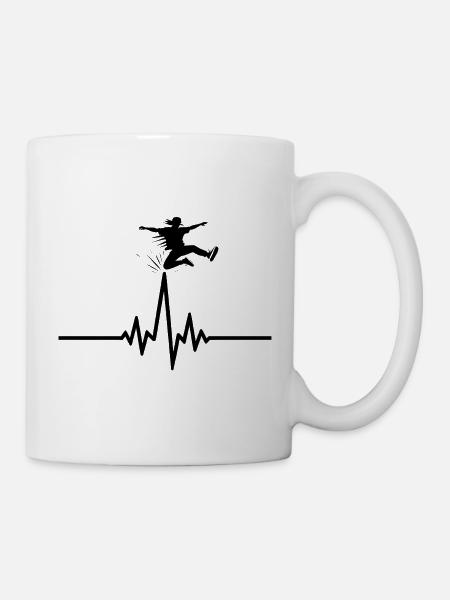 Sprung über die Lebenslinie - Tasse - Weiß
