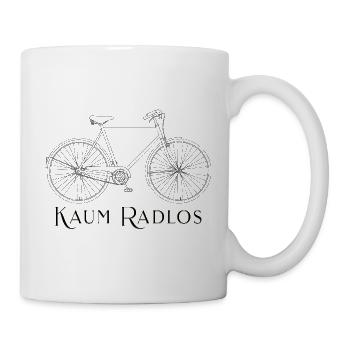 Kaum radlos – Fahrrad Humor für Fahrradfans - Tasse - Weiß - Rechts