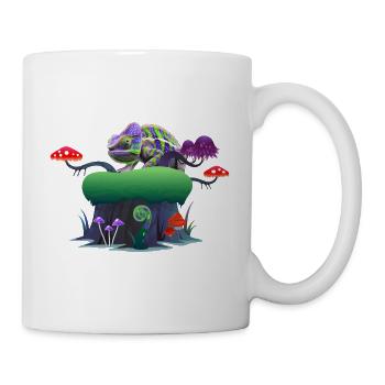 Neon Chameleon on Mushroom Rock - Mug - white - Right