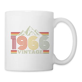 60th Birthday Vintage 1966 Vintage Mountains Hiking - Mug - white - Right