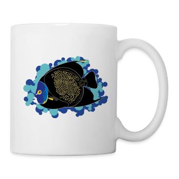 Kaiserfisch – Pomacanthus paru - Tasse - Weiß - Rechts
