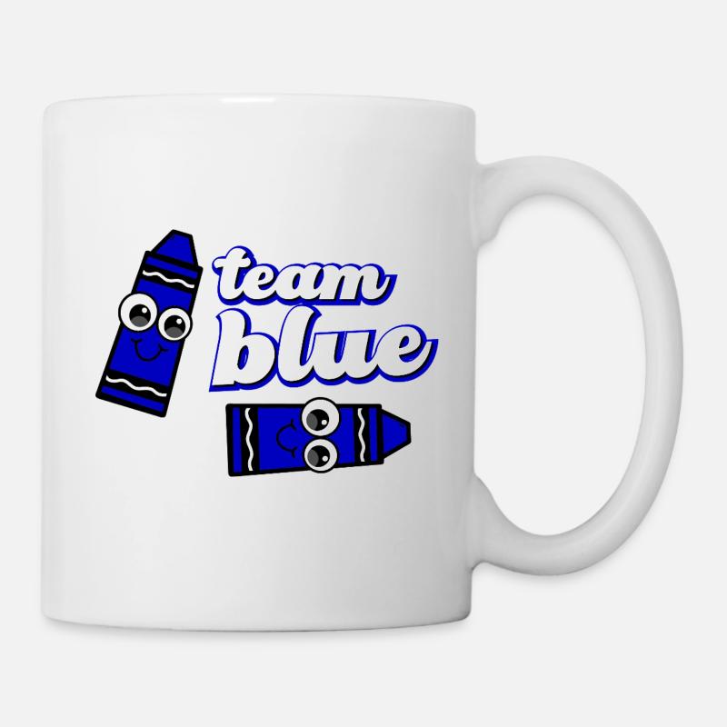 Lustiges Crayon Blue Team - Tasse - Weiß