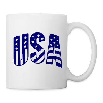 Lettrage du drapeau américain - Mug blanc - blanc - Droite
