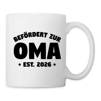 Befördert zur Oma 2026 – Klassisches Oma Statement - Tasse - Weiß - Rechts