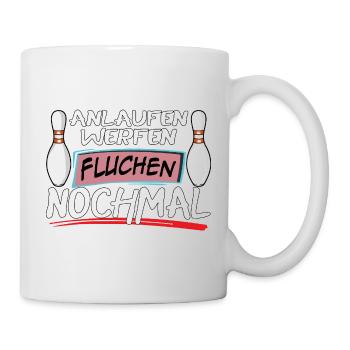 Run-up, throwing, cursing, bowling again - Mug - white - Right