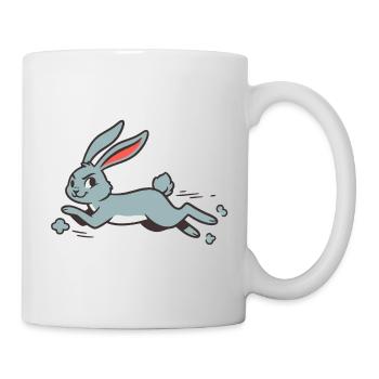 Running Bunny Rabbit Long-Eared Comic Funny - Mug - white - Right