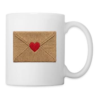 Liebesbrief im bestickten Look (gedruckt) - Tasse - Weiß - Rechts