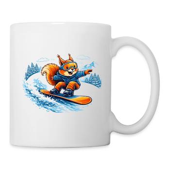 Funny Snowboard Squirrel – Winter Fun - Mug - white - Right