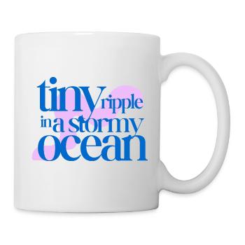 Tiny ripple in a stormy ocean (rosè background) - Mug - white - Right