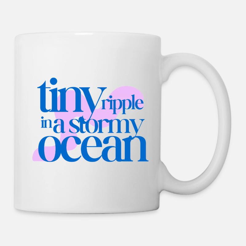 Tiny ripple in a stormy ocean (rosè background) - Tasse - Weiß